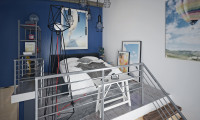Спальня в студии в стиле Лофт