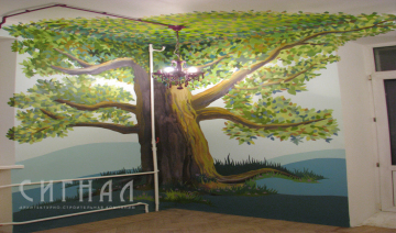 Сказочное дерево в интерьере детской комнаты