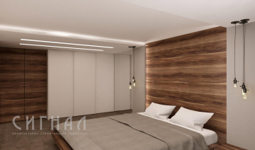 Дизайн спальни в современном стиле в квартире на Смоленском бульваре
